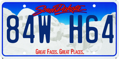 SD license plate 84WH64