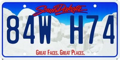 SD license plate 84WH74