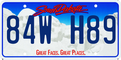 SD license plate 84WH89
