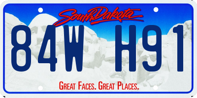 SD license plate 84WH91
