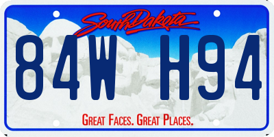 SD license plate 84WH94