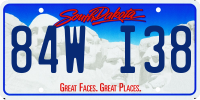 SD license plate 84WI38