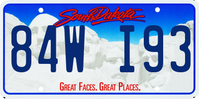 SD license plate 84WI93