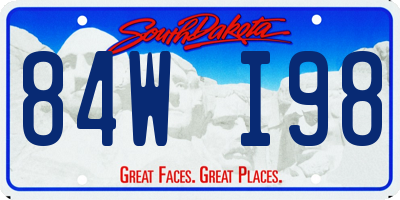 SD license plate 84WI98