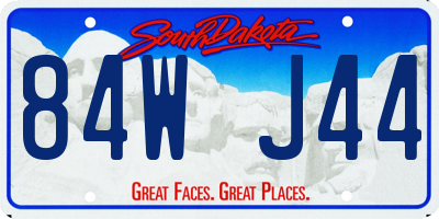 SD license plate 84WJ44