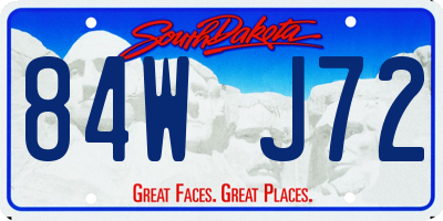 SD license plate 84WJ72