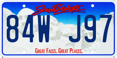 SD license plate 84WJ97