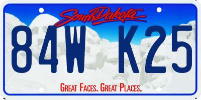SD license plate 84WK25