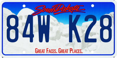 SD license plate 84WK28