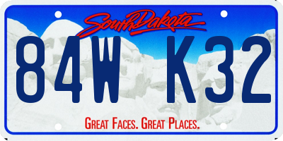 SD license plate 84WK32