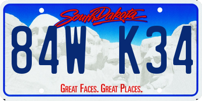 SD license plate 84WK34