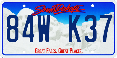 SD license plate 84WK37