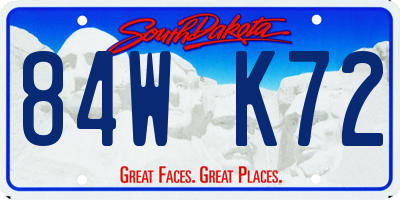 SD license plate 84WK72