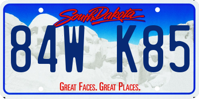 SD license plate 84WK85
