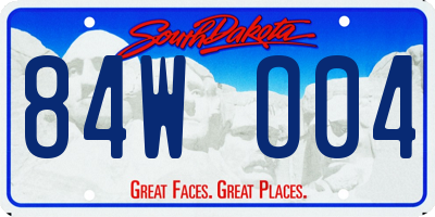 SD license plate 84WO04