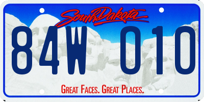 SD license plate 84WO10