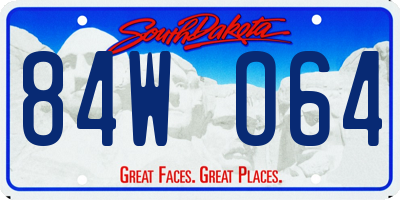 SD license plate 84WO64