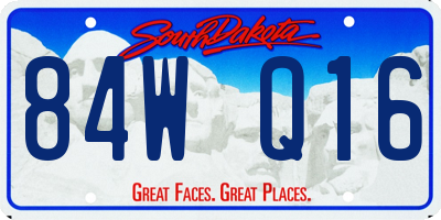 SD license plate 84WQ16