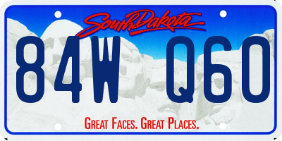SD license plate 84WQ60