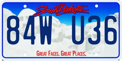 SD license plate 84WU36