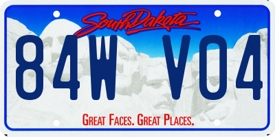 SD license plate 84WV04