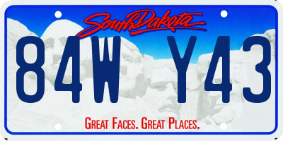 SD license plate 84WY43
