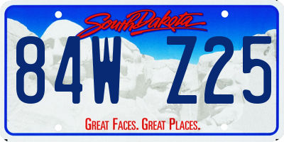 SD license plate 84WZ25