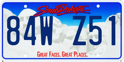 SD license plate 84WZ51