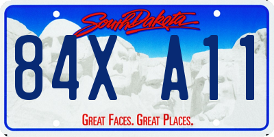 SD license plate 84XA11