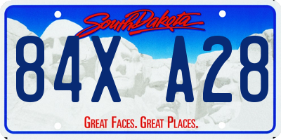 SD license plate 84XA28