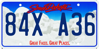 SD license plate 84XA36