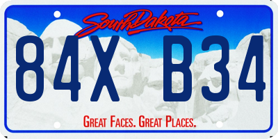 SD license plate 84XB34