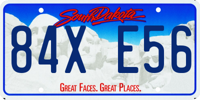 SD license plate 84XE56