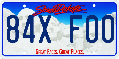 SD license plate 84XF00