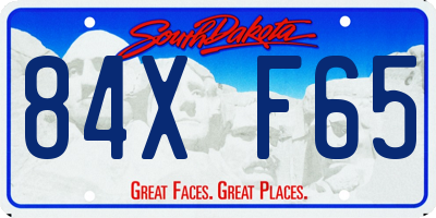 SD license plate 84XF65