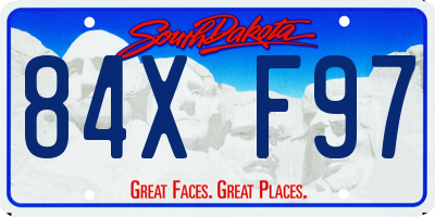 SD license plate 84XF97