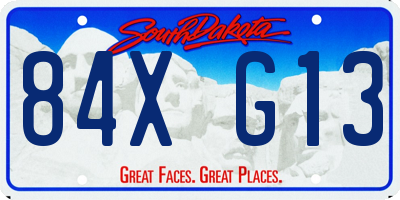 SD license plate 84XG13