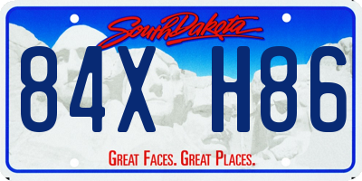 SD license plate 84XH86