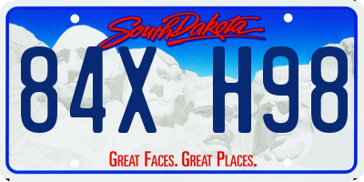 SD license plate 84XH98