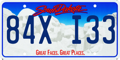 SD license plate 84XI33