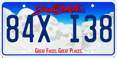 SD license plate 84XI38