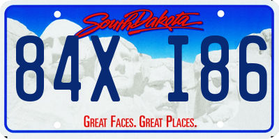 SD license plate 84XI86