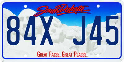 SD license plate 84XJ45