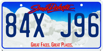 SD license plate 84XJ96