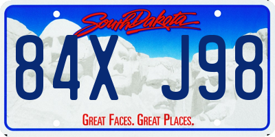 SD license plate 84XJ98