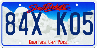 SD license plate 84XK05