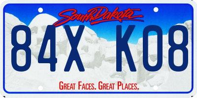 SD license plate 84XK08