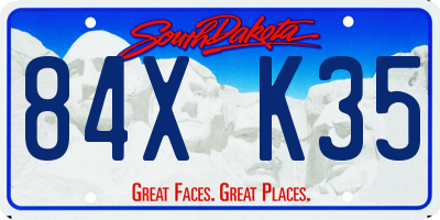 SD license plate 84XK35