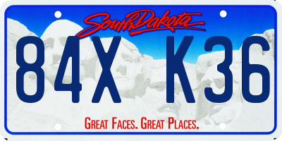 SD license plate 84XK36