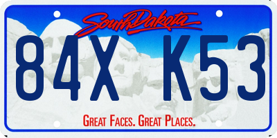 SD license plate 84XK53